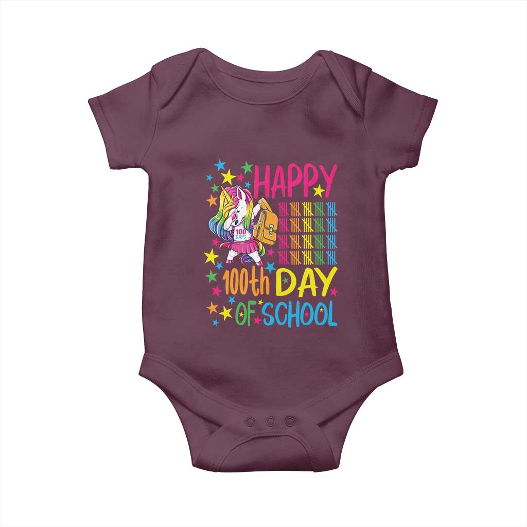 Happy 100th Day of School Unicorn Baby Onesie Magical Girls Celebration Gift