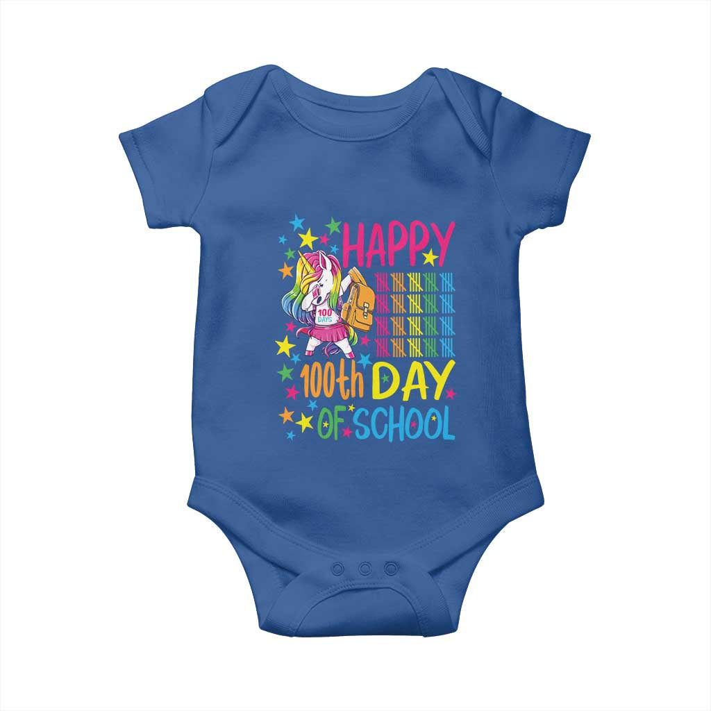 Happy 100th Day of School Unicorn Baby Onesie Magical Girls Celebration Gift