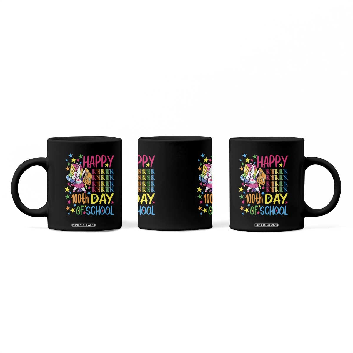 Happy 100th Day of School Unicorn Coffee Mug Magical Girls Celebration Gift