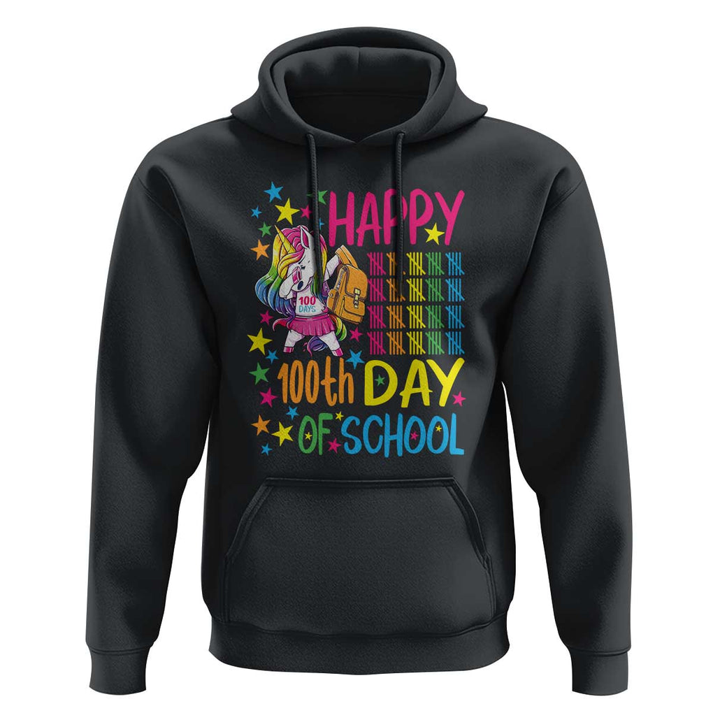 Happy 100th Day of School Unicorn Hoodie Celebration Design TS01 Black Print Your Wear