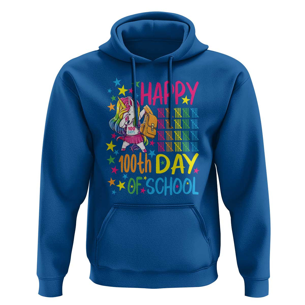 Happy 100th Day of School Unicorn Hoodie Celebration Design TS01 Royal Blue Print Your Wear