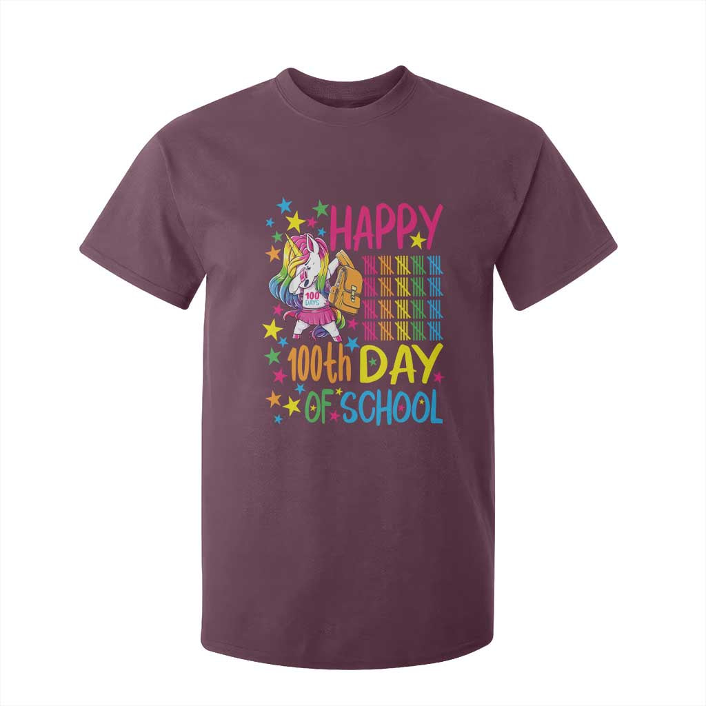 Happy 100th Day of School Unicorn T Shirt For Kid Magical Girls Celebration Gift