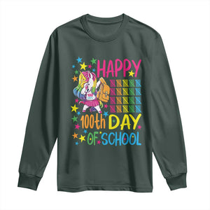 Happy 100th Day of School Unicorn Long Sleeve Shirt Magical Girls Celebration Gift