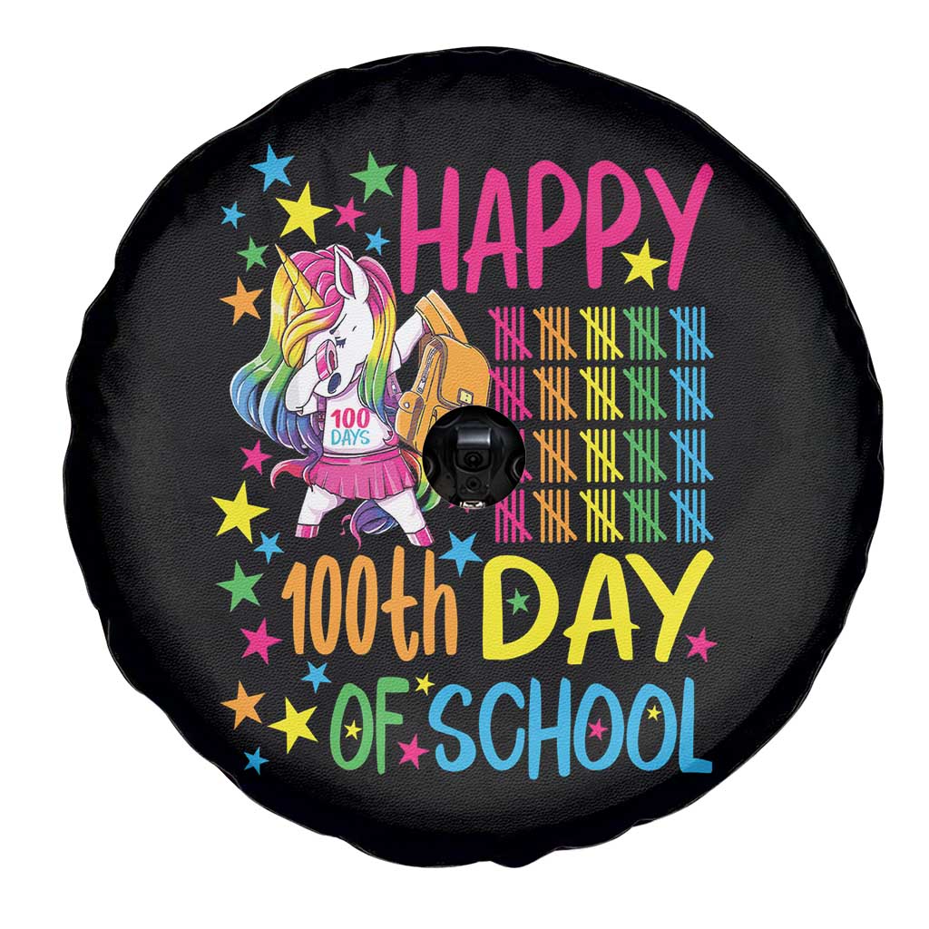 Happy 100th Day of School Unicorn Spare Tire Cover Magical Girls Celebration Gift
