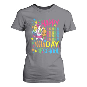 Happy 100th Day of School Unicorn T Shirt For Women Magical Girls Celebration Gift
