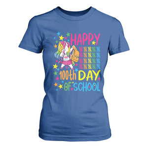 Happy 100th Day of School Unicorn T Shirt For Women Magical Girls Celebration Gift