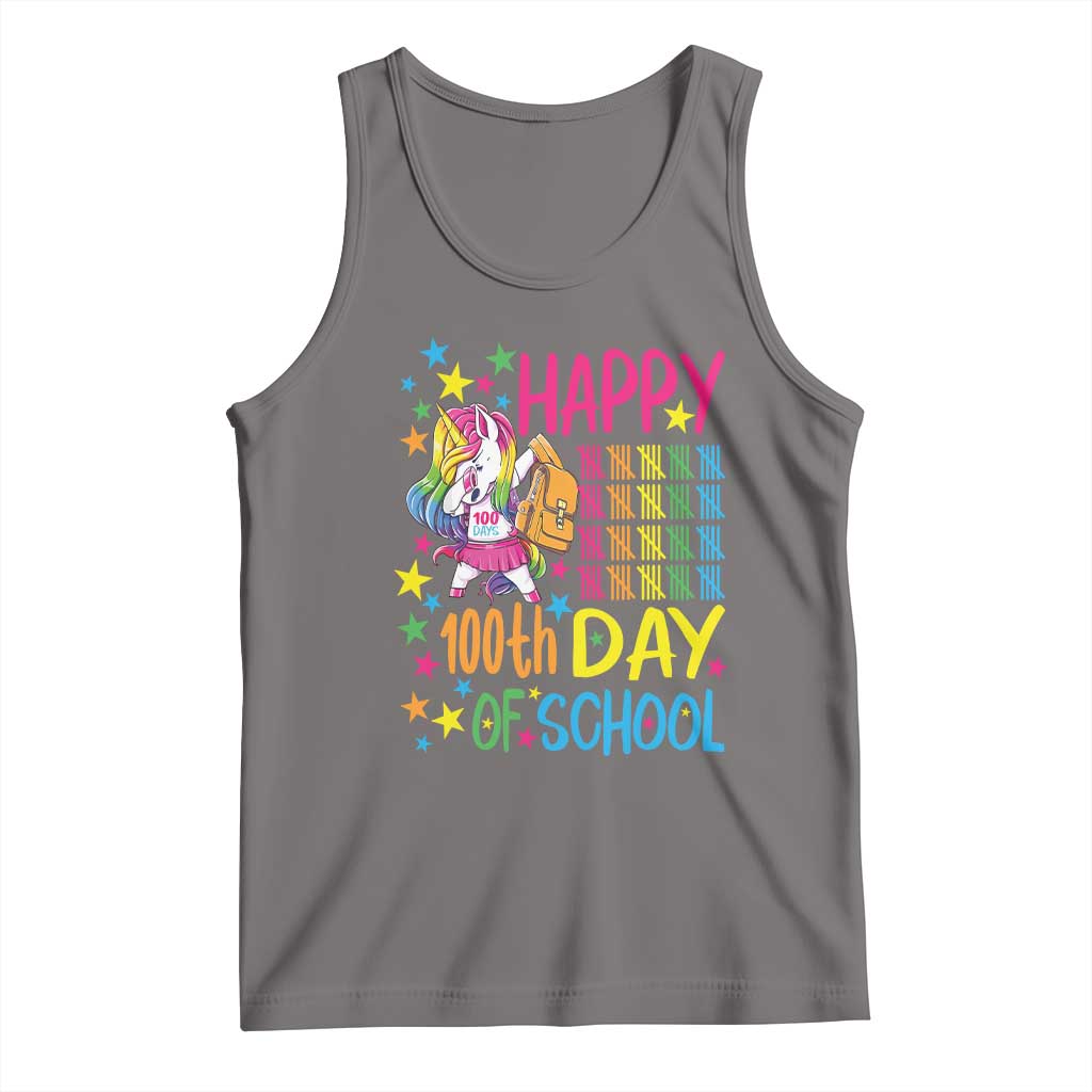 Happy 100th Day of School Unicorn Tank Top Magical Girls Celebration Gift