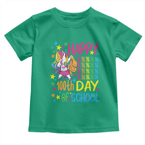 Happy 100th Day of School Unicorn Toddler T Shirt Magical Girls Celebration Gift