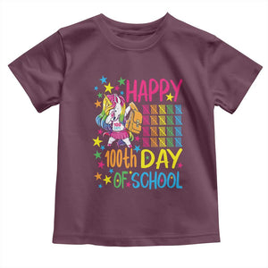 Happy 100th Day of School Unicorn Toddler T Shirt Magical Girls Celebration Gift