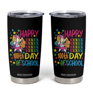 Happy 100th Day of School Unicorn Tumbler Cup Magical Girls Celebration Gift