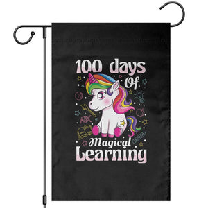 Magical Unicorn 100th Day of School Garden Flag Cute Girls Celebration Gift