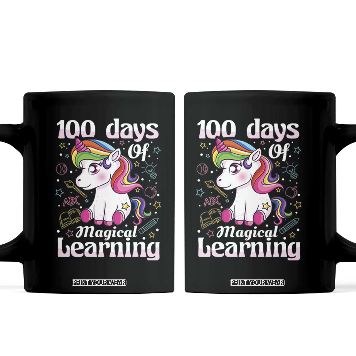 Magical Unicorn 100th Day of School Coffee Mug Cute Girls Celebration Gift