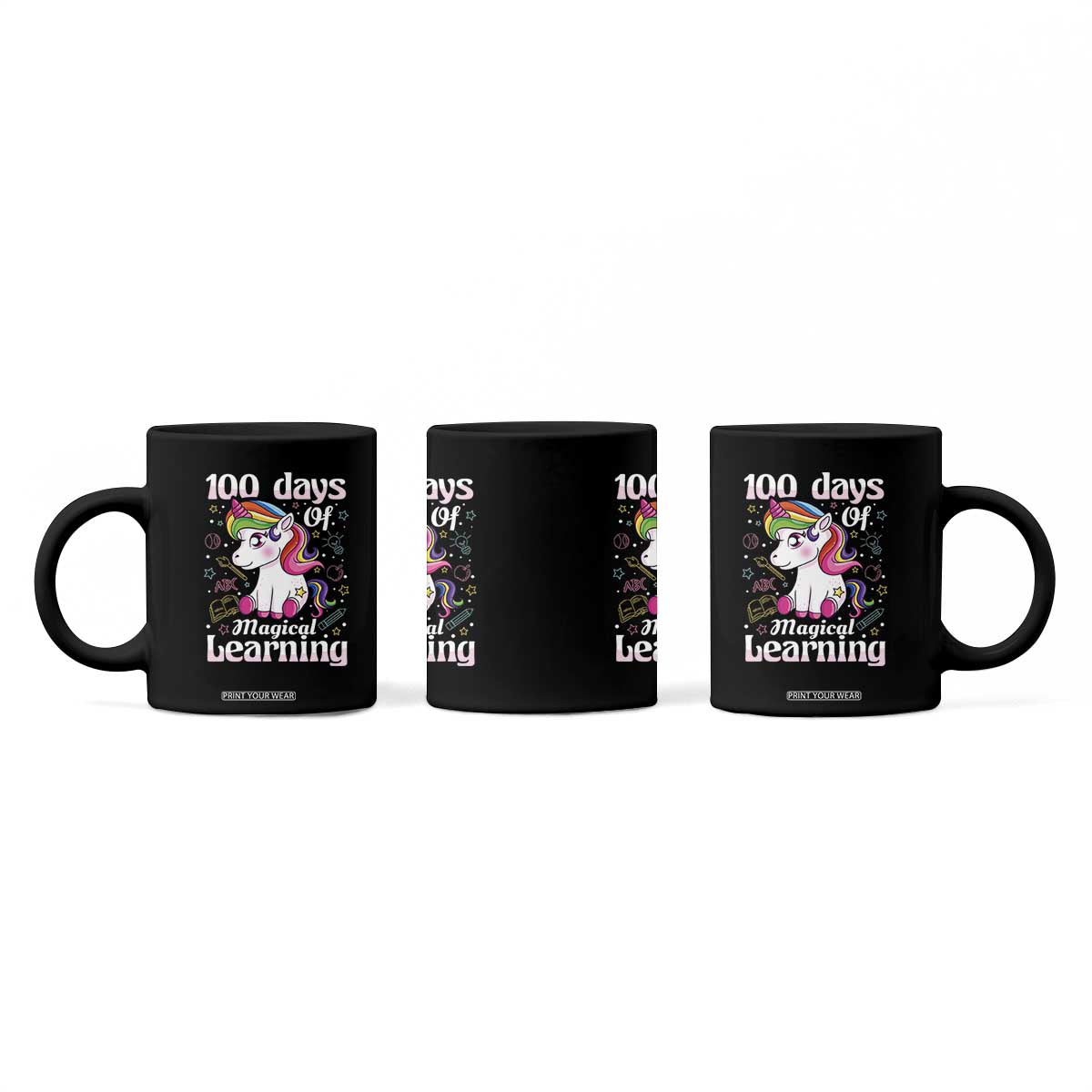 Magical Unicorn 100th Day of School Coffee Mug Cute Girls Celebration Gift