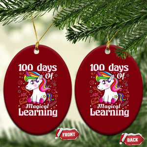 Magical Unicorn 100th Day of School Ceramic Ornament Cute Girls Celebration Gift