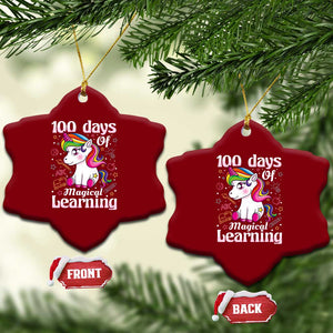 Magical Unicorn 100th Day of School Ceramic Ornament Cute Girls Celebration Gift