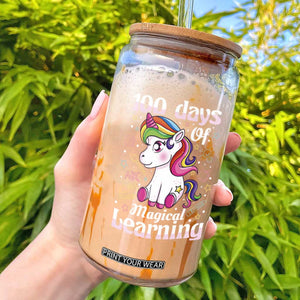 Magical Unicorn 100th Day of School Glass Can Cute Girls Celebration Gift