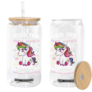Magical Unicorn 100th Day of School Glass Can Cute Girls Celebration Gift