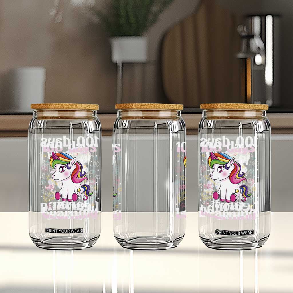 Magical Unicorn 100th Day of School Glass Can Cute Girls Celebration Gift