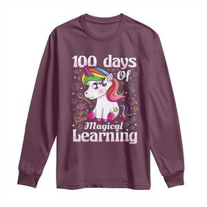 Magical Unicorn 100th Day of School Long Sleeve Shirt Cute Girls Celebration Gift