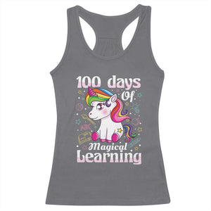 Magical Unicorn 100th Day of School Racerback Tank Top Cute Girls Celebration Gift
