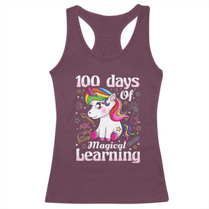 Magical Unicorn 100th Day of School Racerback Tank Top Cute Girls Celebration Gift
