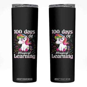 Magical Unicorn 100th Day of School Skinny Tumbler Cute Girls Celebration Gift