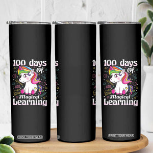 Magical Unicorn 100th Day of School Skinny Tumbler Cute Girls Celebration Gift