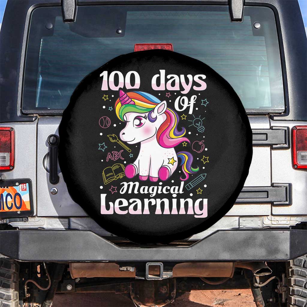 Magical Unicorn 100th Day of School Spare Tire Cover Cute Girls Celebration Gift