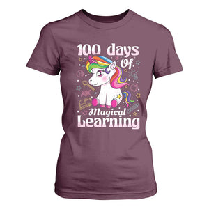 Magical Unicorn 100th Day of School T Shirt For Women Cute Girls Celebration Gift