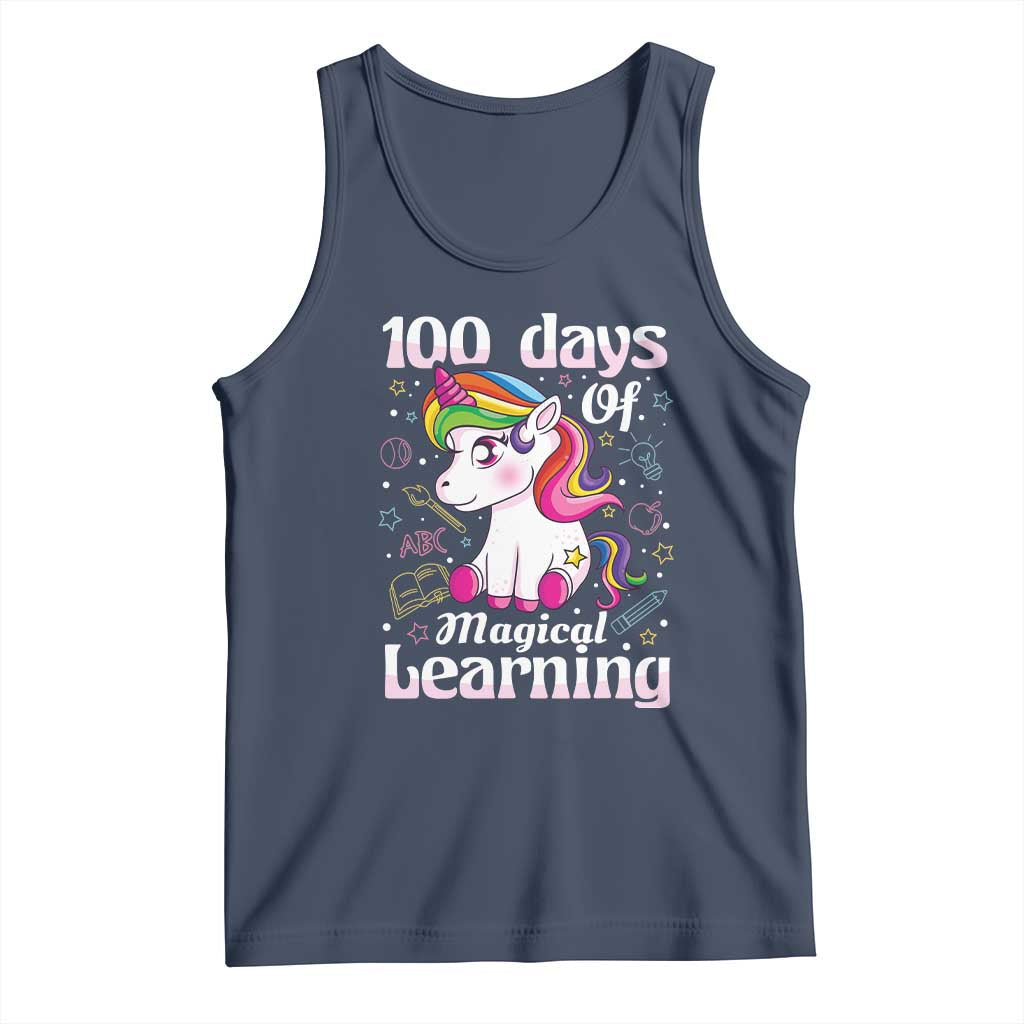 Magical Unicorn 100th Day of School Tank Top Cute Girls Celebration Gift