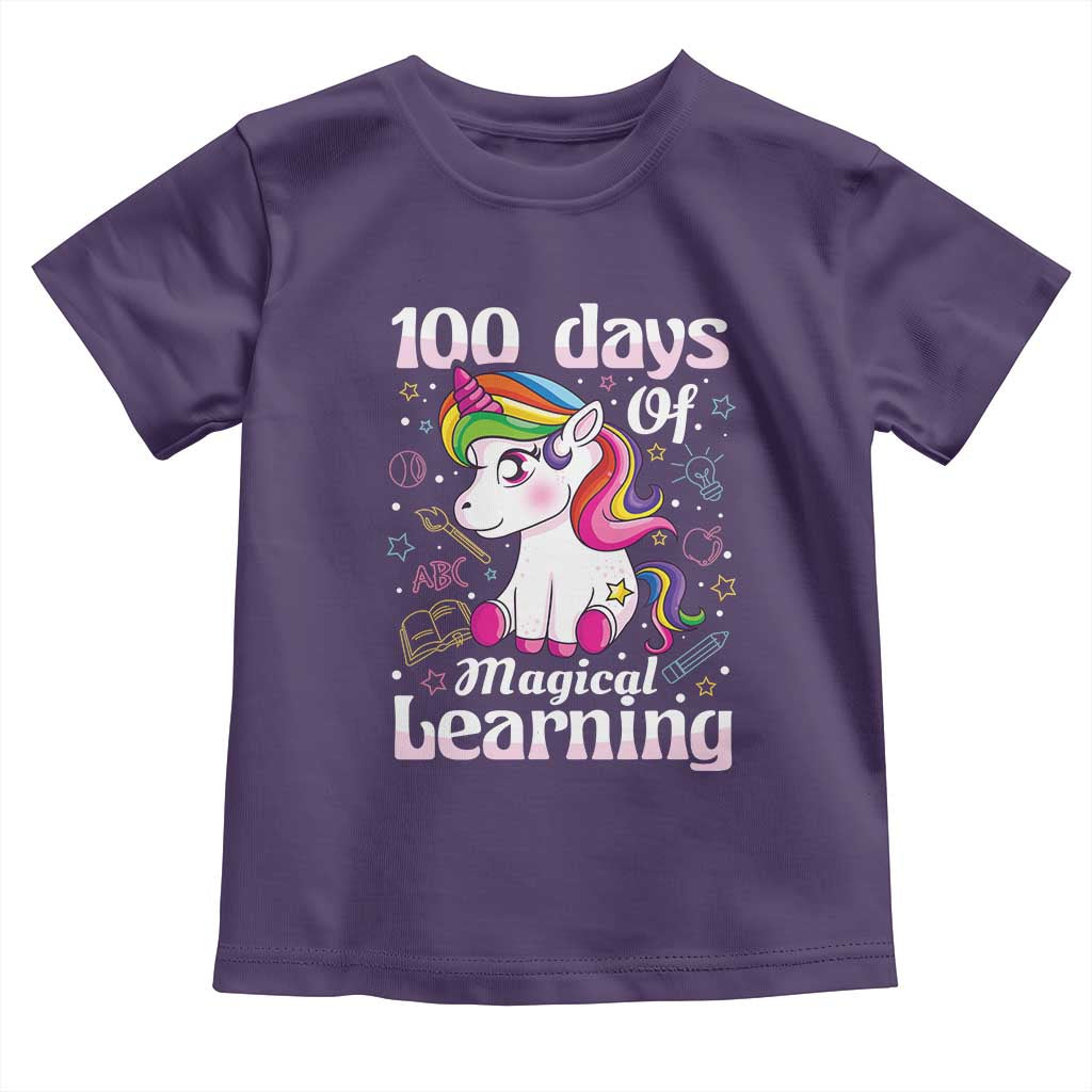 Magical Unicorn 100th Day of School Toddler T Shirt Cute Girls Celebration Gift