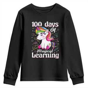Magical Unicorn 100th Day of School Youth Sweatshirt Cute Girls Celebration Gift
