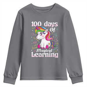 Magical Unicorn 100th Day of School Youth Sweatshirt Cute Girls Celebration Gift