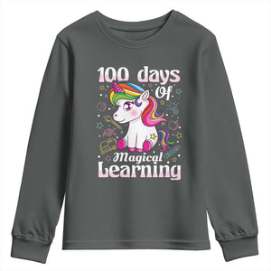 Magical Unicorn 100th Day of School Youth Sweatshirt Cute Girls Celebration Gift