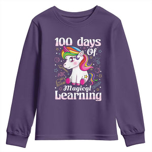 Magical Unicorn 100th Day of School Youth Sweatshirt Cute Girls Celebration Gift