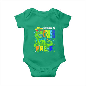 I am Ready To Crush Pre-K Dinosaur Baby Onesie Cool First Day of School Boy