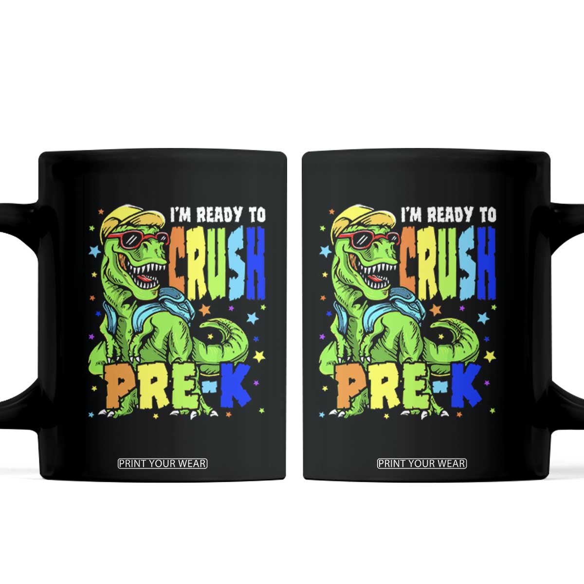 I am Ready To Crush Pre-K Dinosaur Coffee Mug Cool First Day of School Boy
