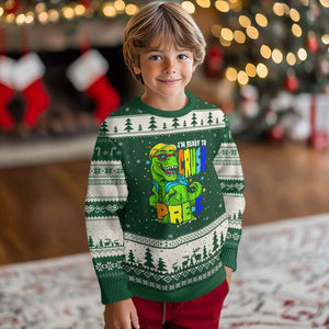 I am Ready To Crush Pre-K Dinosaur Ugly Christmas Sweater Cool First Day of School Boy