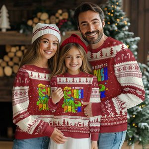 I am Ready To Crush Pre-K Dinosaur Ugly Christmas Sweater Cool First Day of School Boy