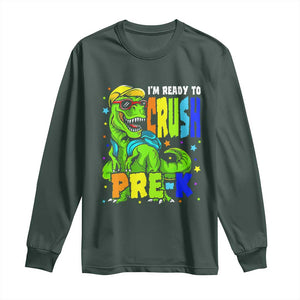 I am Ready To Crush Pre-K Dinosaur Long Sleeve Shirt Cool First Day of School Boy