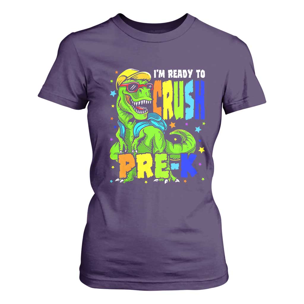 I am Ready To Crush Pre-K Dinosaur T Shirt For Women Cool First Day of School Boy