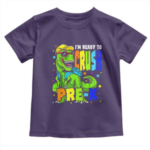 I am Ready To Crush Pre-K Dinosaur Toddler T Shirt Cool First Day of School Boy