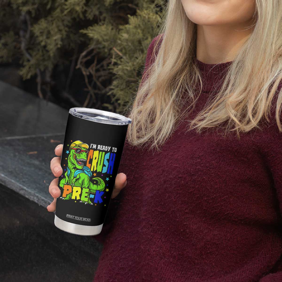 I am Ready To Crush Pre-K Dinosaur Tumbler Cup Cool First Day of School Boy