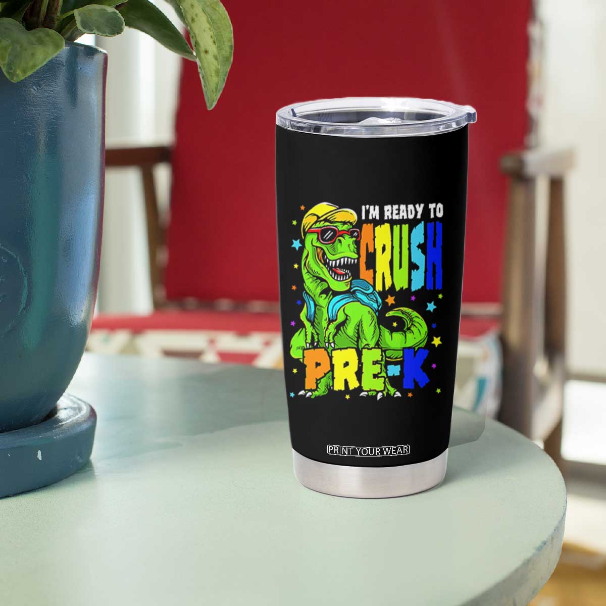 I am Ready To Crush Pre-K Dinosaur Tumbler Cup Cool First Day of School Boy