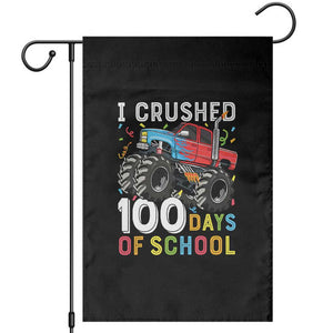 100 Days of School Monster Truck Garden Flag Boys Crushing 100th Day Milestone