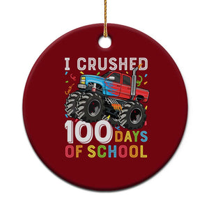 100 Days of School Monster Truck Ceramic Ornament Boys Crushing 100th Day Milestone