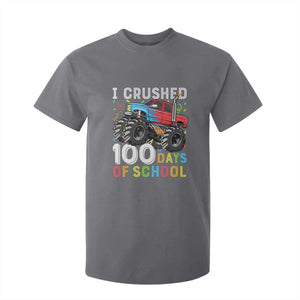 100 Days of School Monster Truck T Shirt For Kid Boys Crushing 100th Day Milestone