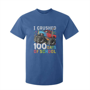 100 Days of School Monster Truck T Shirt For Kid Boys Crushing 100th Day Milestone
