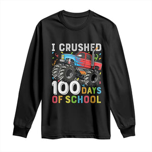 100 Days of School Monster Truck Long Sleeve Shirt Boys Crushing 100th Day Milestone