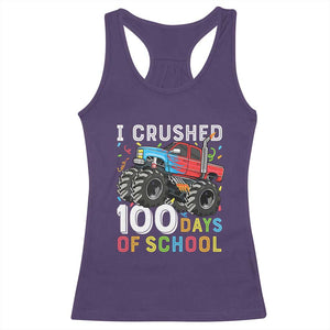 100 Days of School Monster Truck Racerback Tank Top Boys Crushing 100th Day Milestone
